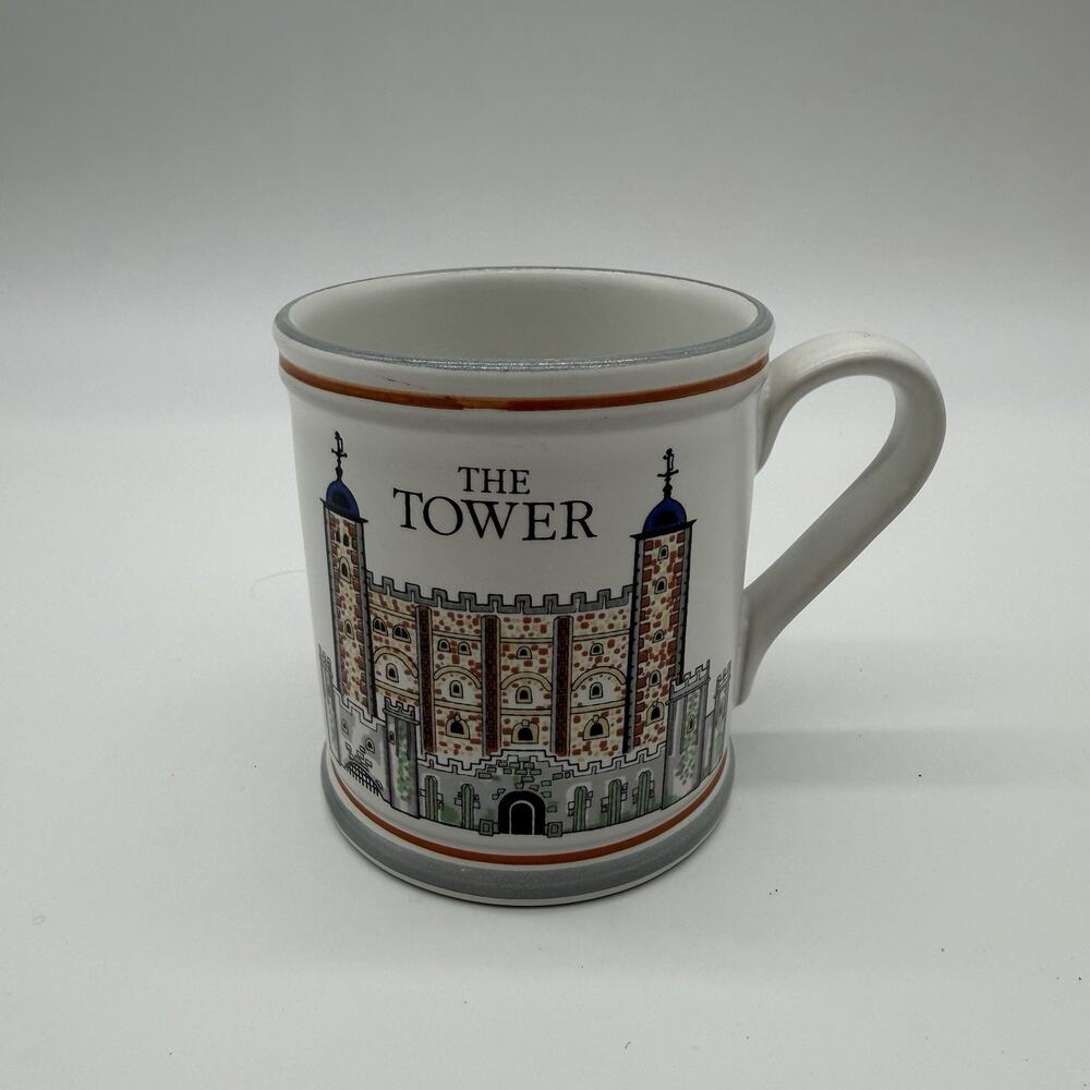 Vintage Denby England "The White Tower" Coffee Tea Mug Cup Stoneware